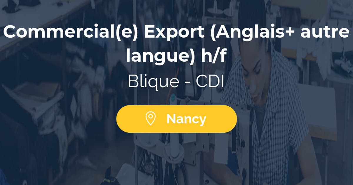 Commercial(e) Export (Anglais+ autre langue) h/f